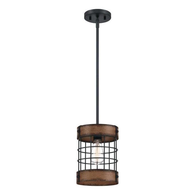 Westinghouse 61179 - Pendel LANGSTON 1xE27/60W/230V barnwood