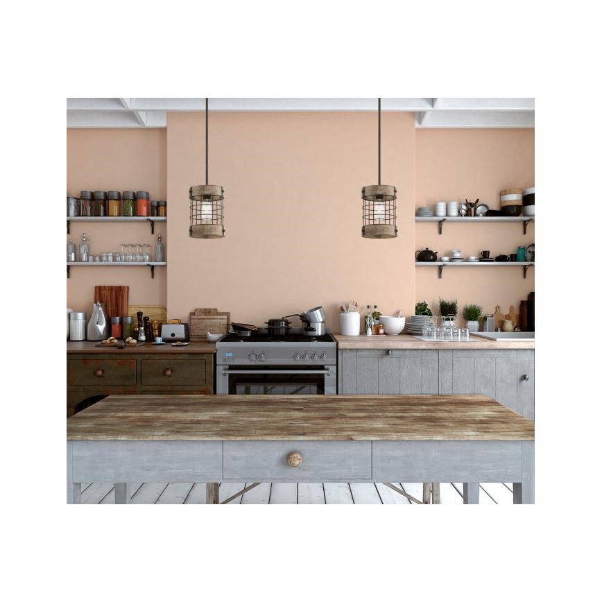 Westinghouse 61180 - Pendel LANGSTON 1xE27/60W/230V fyrretræ