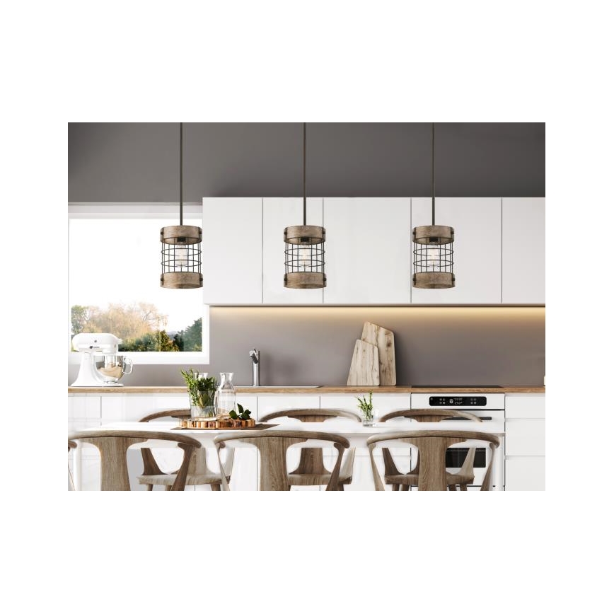 Westinghouse 61180 - Pendel LANGSTON 1xE27/60W/230V fyrretræ