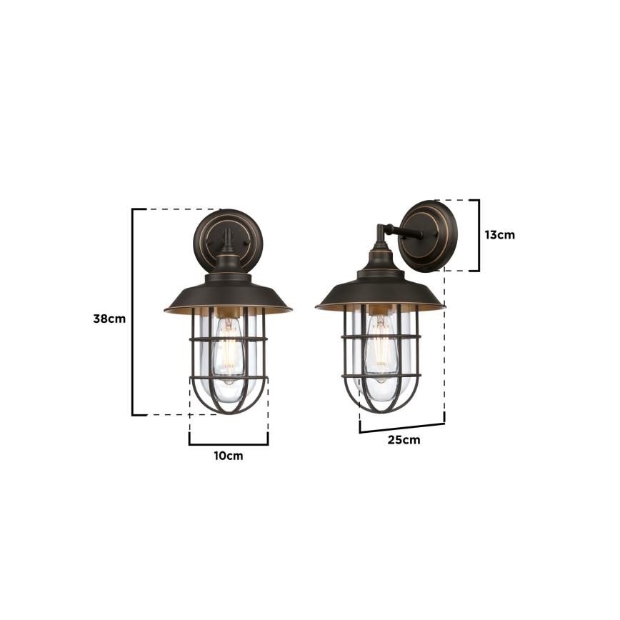 Westinghouse 6121640 - LED udendørs væglampe IRON HILL 1xE27/60W/230V IP44