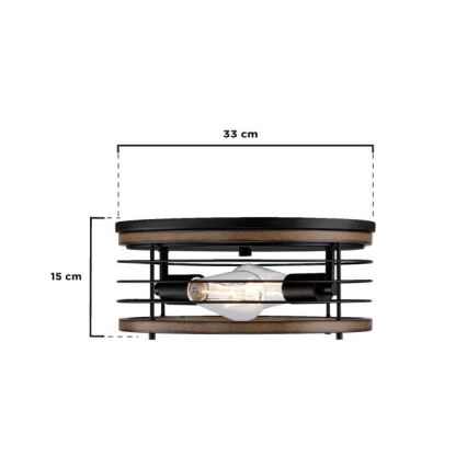 Westinghouse 61250 - Loftlampe ACKTON 2xE27/60W/230V barnwood
