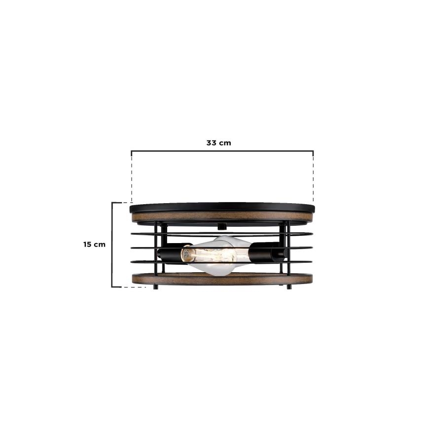 Westinghouse 61250 - Loftlampe ACKTON 2xE27/60W/230V barnwood