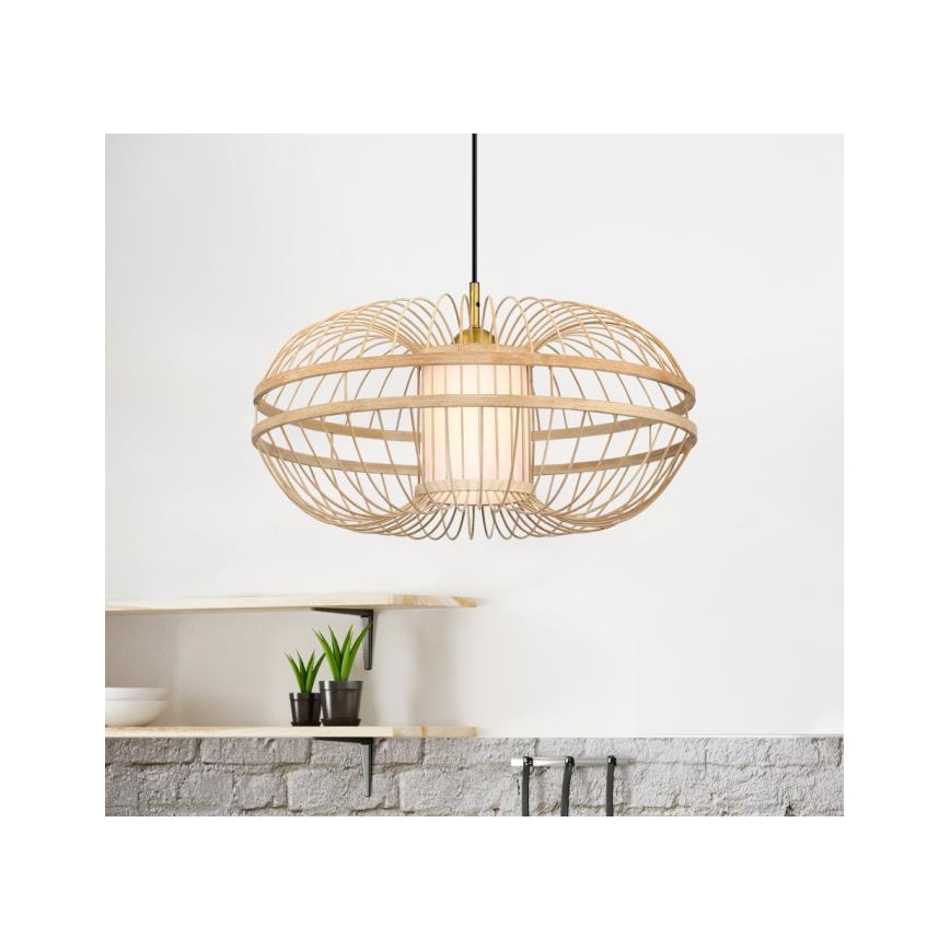 Westinghouse 61255 - Pendel på wire TULCEA 1xE27/60W/230V Ø 50 cm bambus