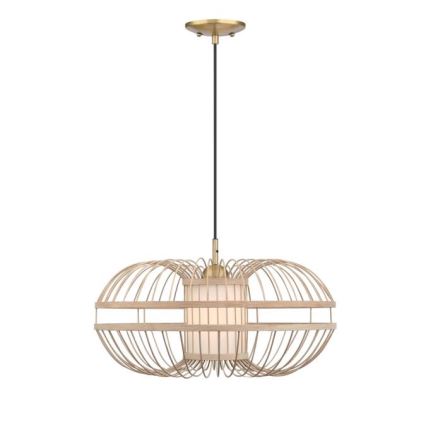 Westinghouse 61255 - Pendel på wire TULCEA 1xE27/60W/230V Ø 50 cm bambus