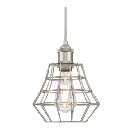 Westinghouse 6337240 - Pendel på kabel NATHAN 1xE27/60W/230V Ø 19 cm sølv