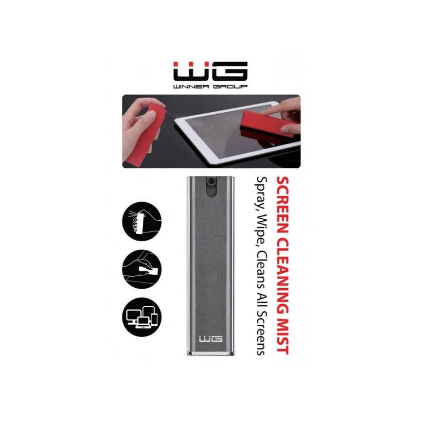 Winner Group - 2-i-1 skærmrens, sort