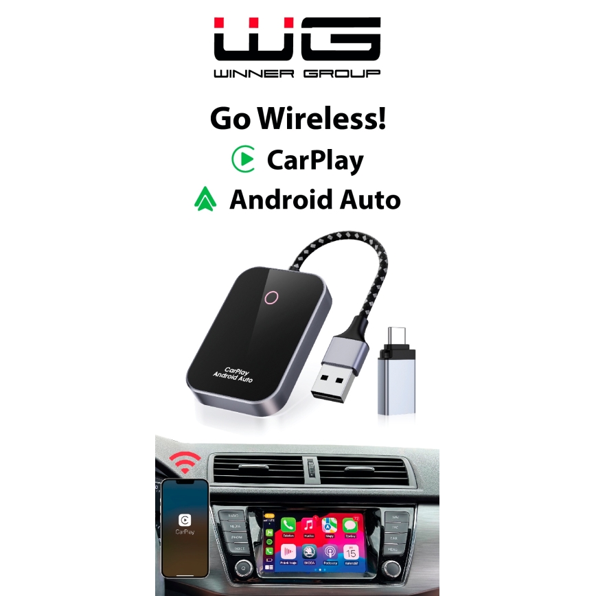 Winner Group - Adapter GoWireless! til trådløs forbindelse CarPlay og Android Bil