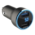 Winner Group - Biloplader med display 2xUSB-A Power Delivery 30W sort