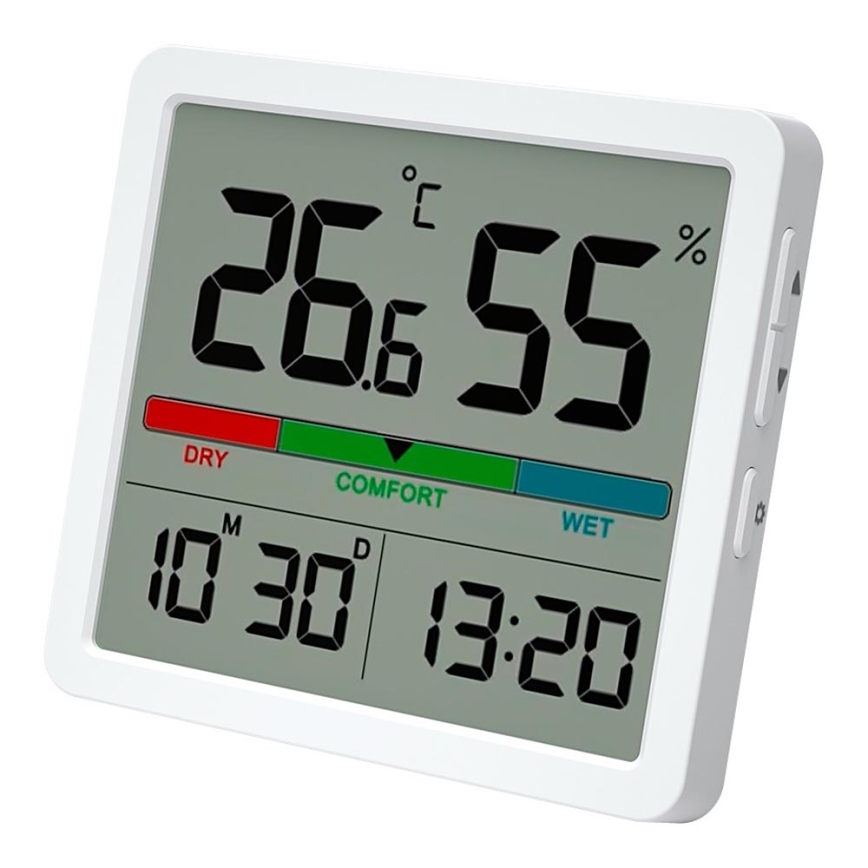 Winner Group - Digitalt termometer med LCD-display og fugtighedsmåler 2xCR2032 hvid