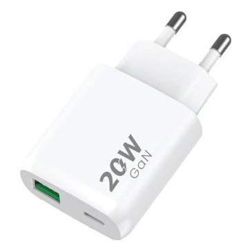 Winner Group - Hurtigoplader 1xUSB-C + 1xUSB-A Power Delivery 20W hvid