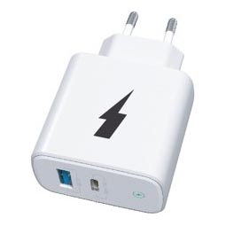 Winner Group - Hurtigoplader 1xUSB-C + 1xUSB-A Power Delivery 38W hvid