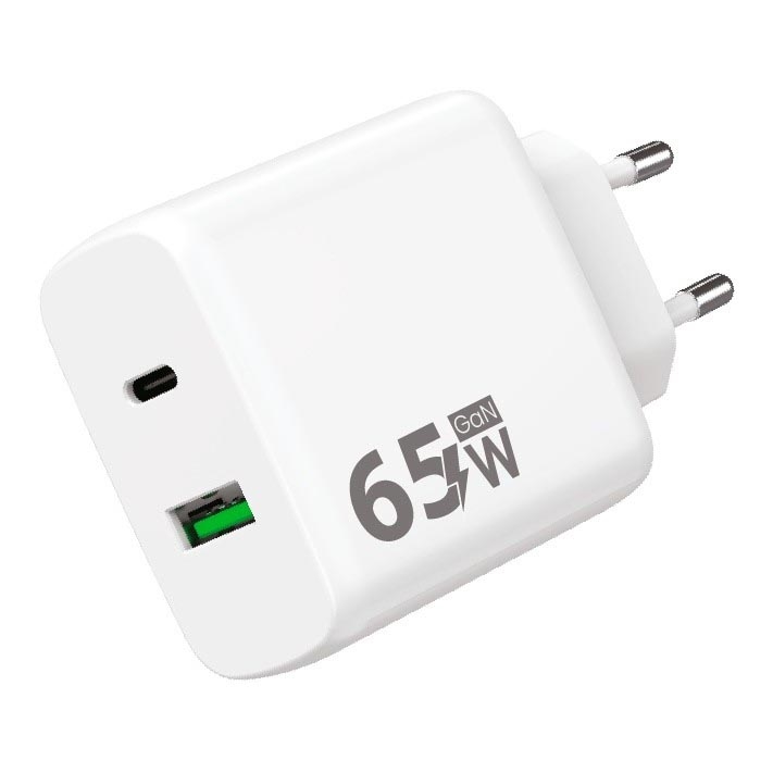 Winner Group - Hurtigoplader 1xUSB-C + 1xUSB-A Power Delivery 65W hvid