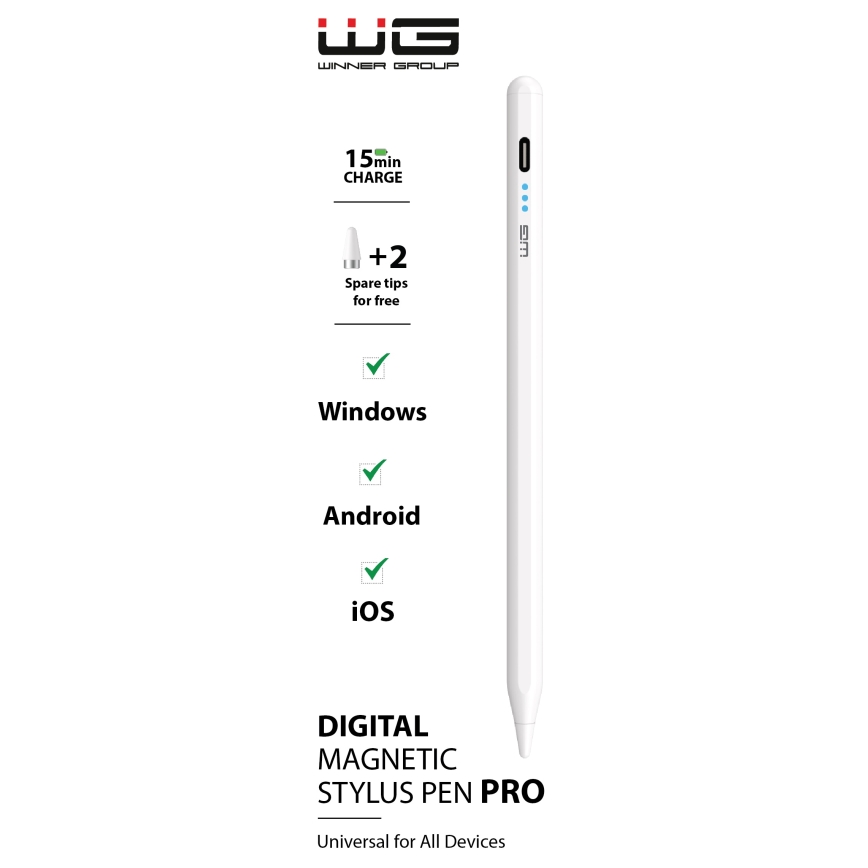 Winner Group - Magnetisk pen hvid 100 mAh