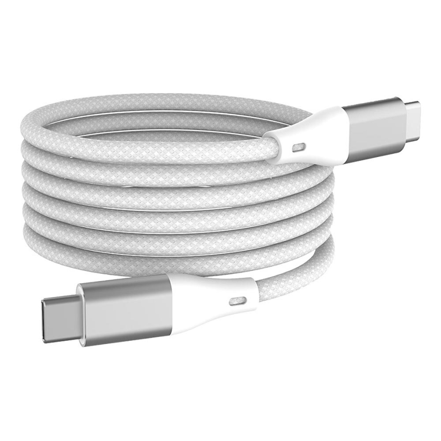 Winner Group - Magnetisk USB-kabel USB-C / USB-C 60W 1 m hvid