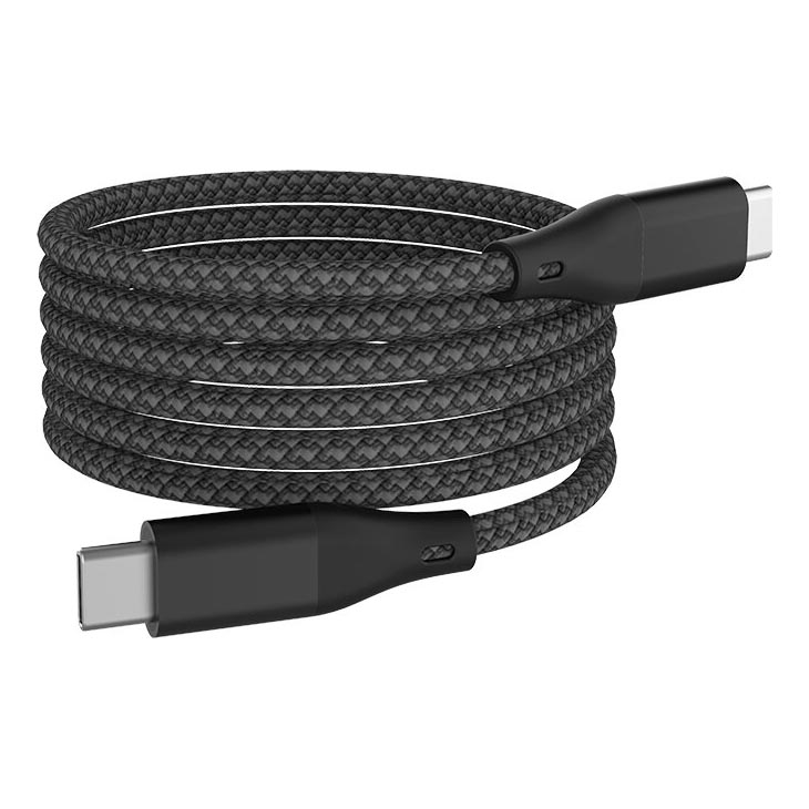 Winner Group - Magnetisk USB-kabel USB-C / USB-C 60W 1 m sort