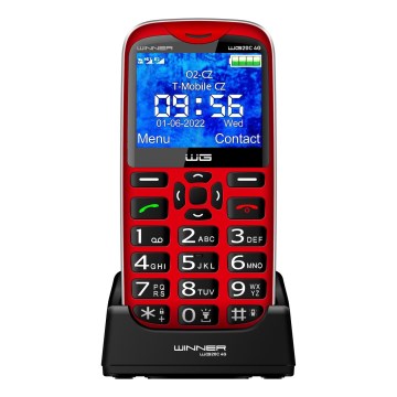 Winner Group - Mobiltelefon til seniorer 1600 mAh rød
