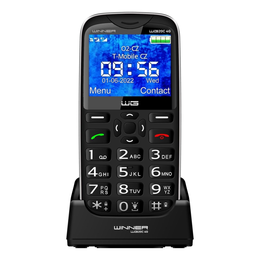 Winner Group - Mobiltelefon til ældre 1600 mAh sort