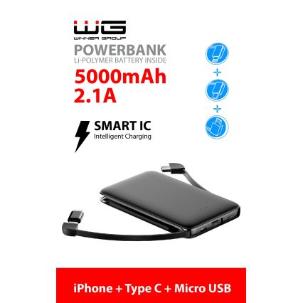 Winner Group - Powerbank 5000 mAh sort