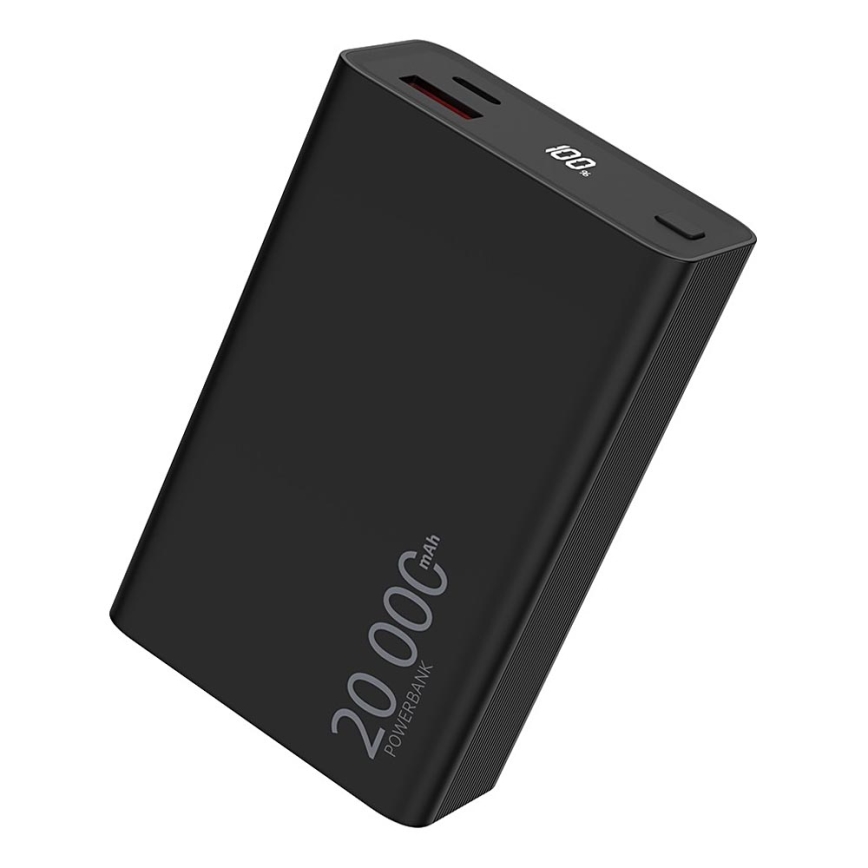 Winner Group - Powerbank med display 20000 mAh 20W Power Delivery sort