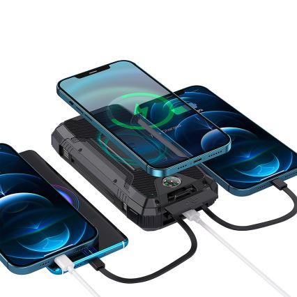 Winner Group - Powerbank med trådløs opladning og solpanel 20000 mAh 20W PD