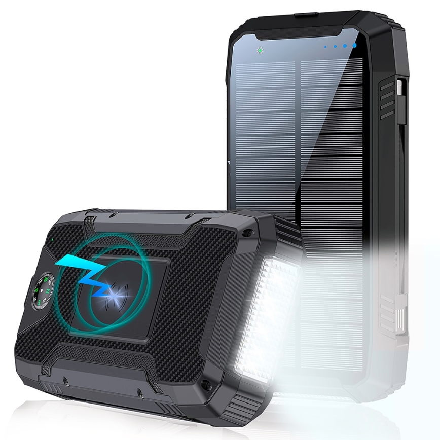 Winner Group - Powerbank med trådløs opladning og solpanel 20000 mAh 20W PD