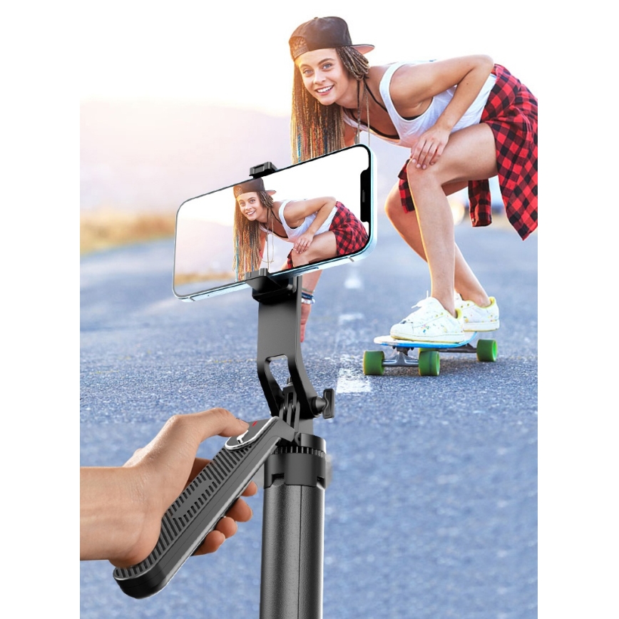 Winner Group - Selfiestang 03.01.2001 med et stativ 55 mAh 180 cm sort
