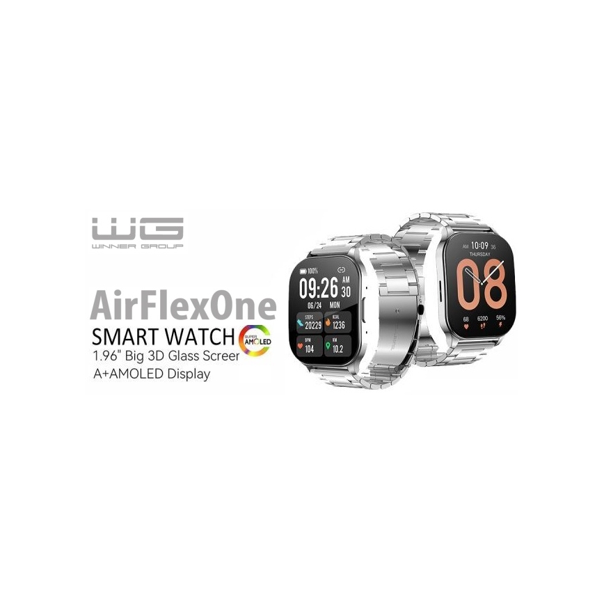 Winner Group - Smartwatch AirFlexOn 300 mAh IP68 sølvfarvet