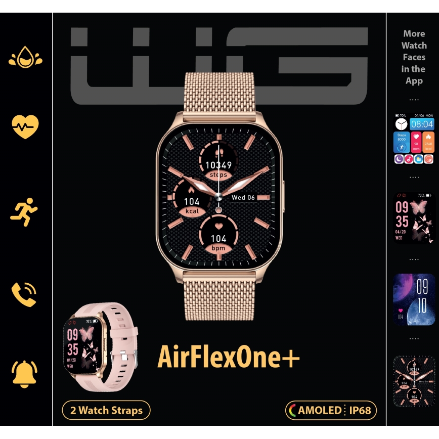 Winner Group - Smartwatch AirFlexOne+ 300 mAh IP68 guldfarvet