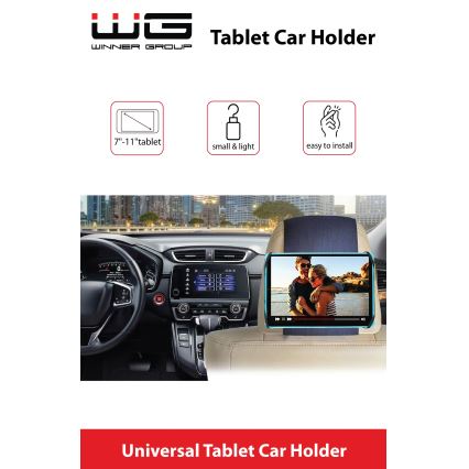 Winner Group - Tabletholder til bil velcro sort