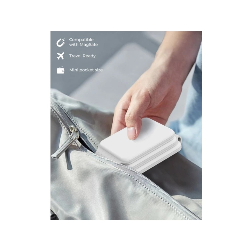 Winner Group - Trådløs foldbar oplader 3-i-1 MAXFLEX 22,5W hvid