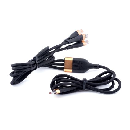 Winner Group -USB-kabel 03.01.2001 USB-C / Lightning, USB-C og Micro USB 100W 1,5 m sort
