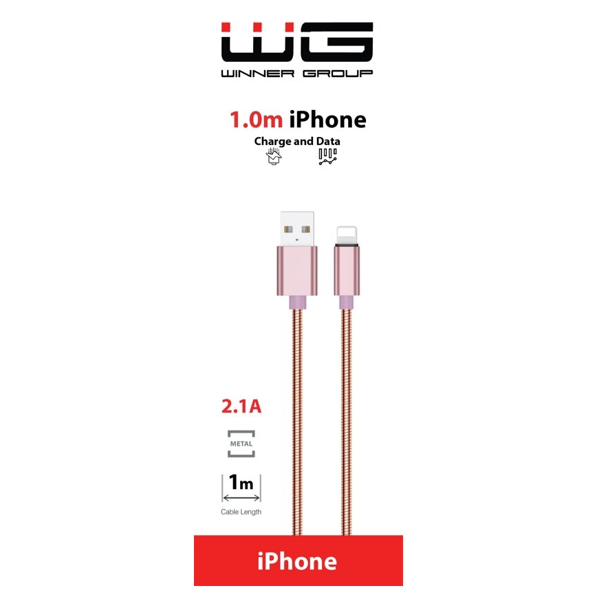 Winner Group - USB-kabel Lightning / USB-A 1 m lyserød