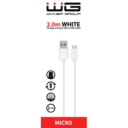 Winner Group - USB-kabel Micro USB / USB-A 2 m hvid