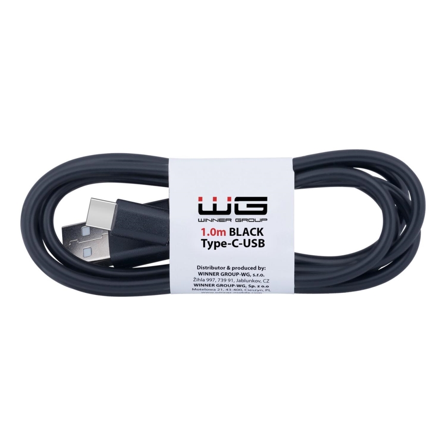 Winner Group - USB-kabel USB-C / USB-A 1 m sort