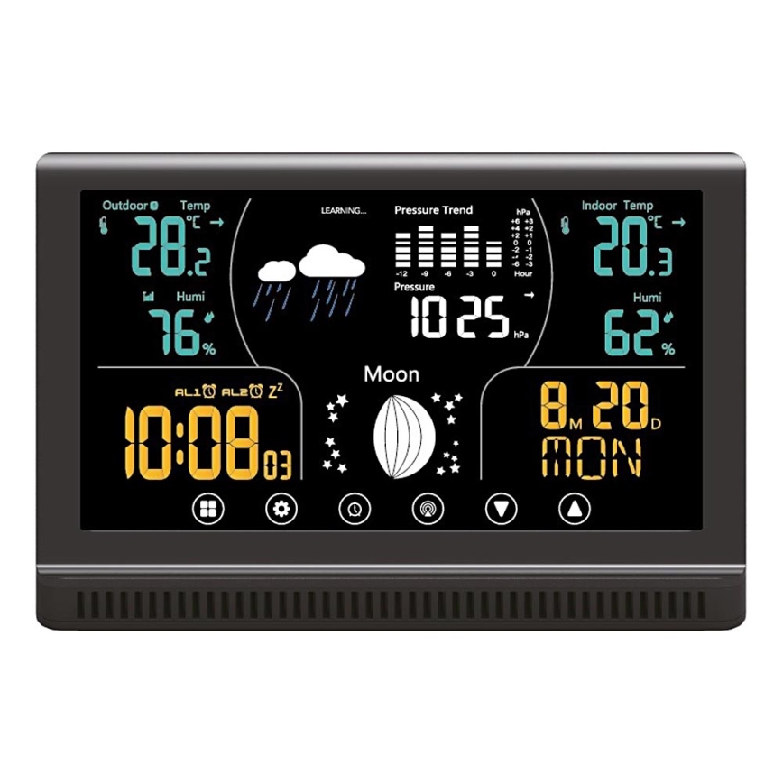Winner Group - Vejrstation med LCD farvedisplay og vækkeur 5xAAA