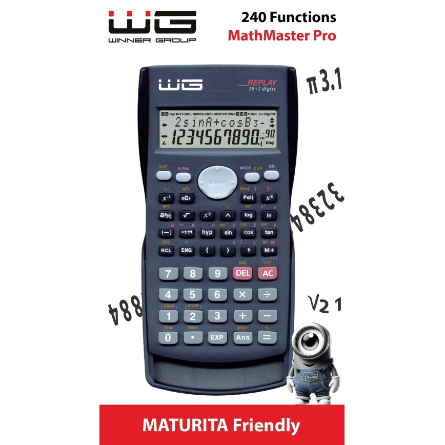 Winner Group - Videnskabelig lommeregner MathMaster Pro 1xLR44 sort