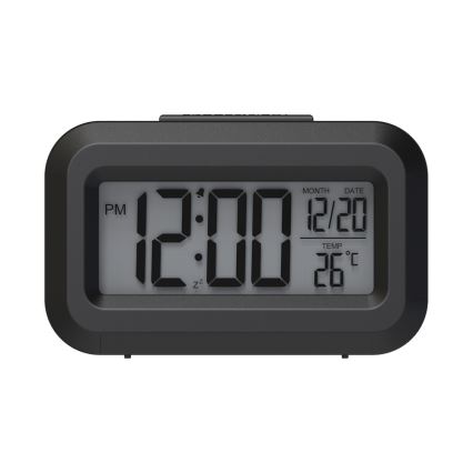 Winner Group - Vækkeur med LCD-display og termometer 2xAAA sort