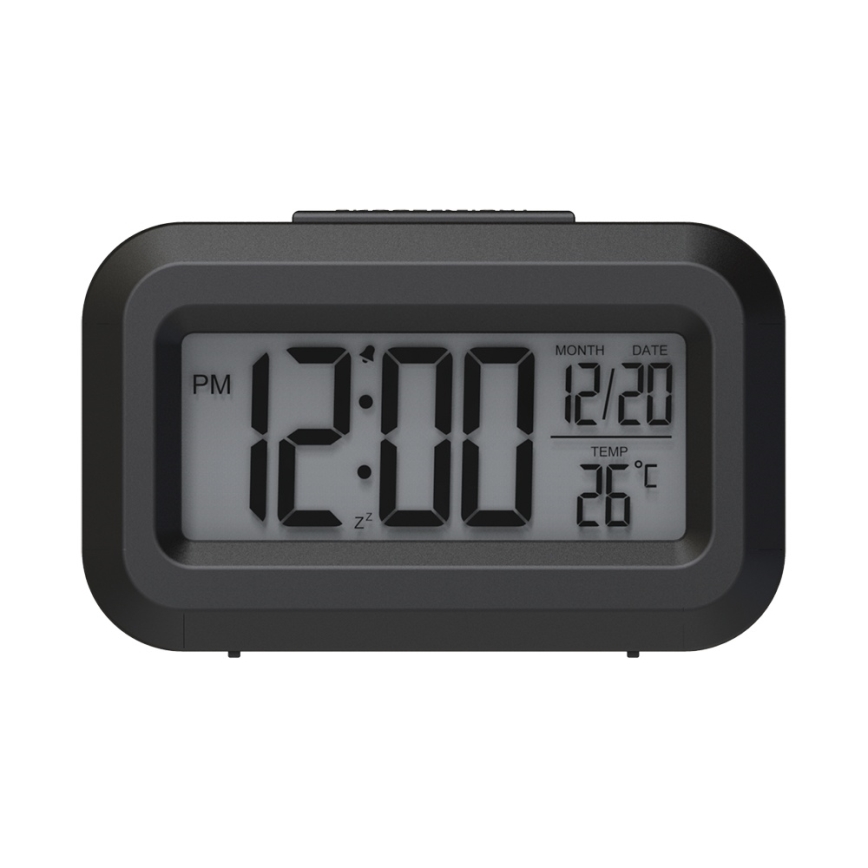 Winner Group - Vækkeur med LCD-display og termometer 2xAAA sort