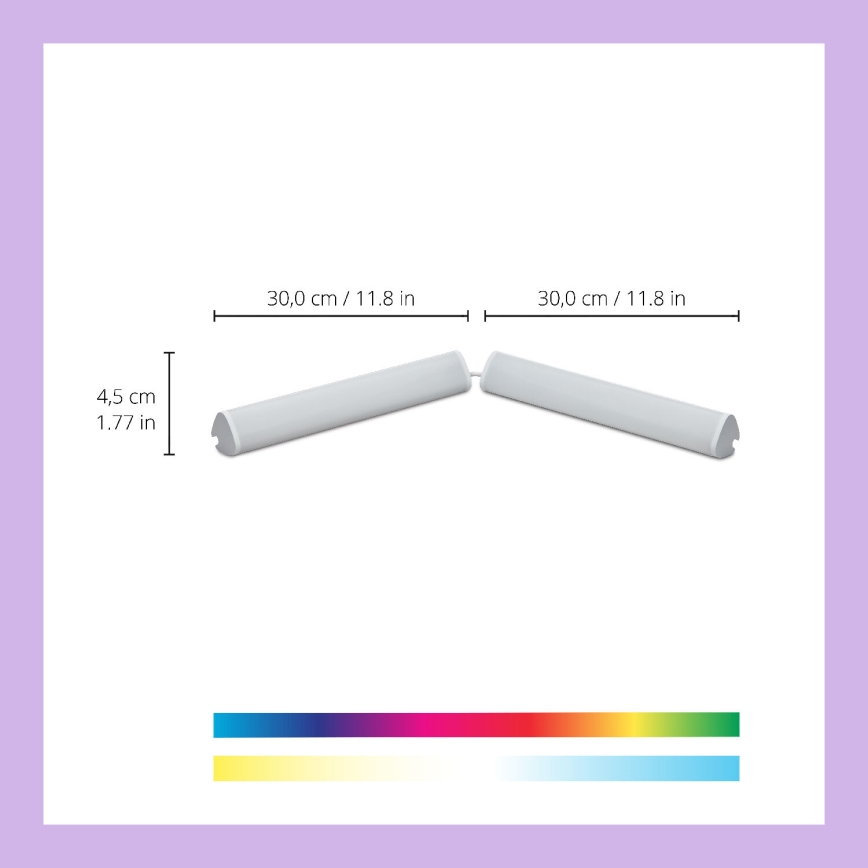 WiZ - 2x LED lampe m. RGBW-farver dæmpbar BAR LED/5,5W/230V 2200-6500K Wi-Fi