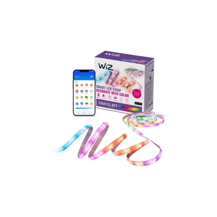 WiZ - Dæmpbar RGBIC LED-lysstrimmel, 10 m, 21 W, 230 V, 2700–6500 K, Wi-Fi