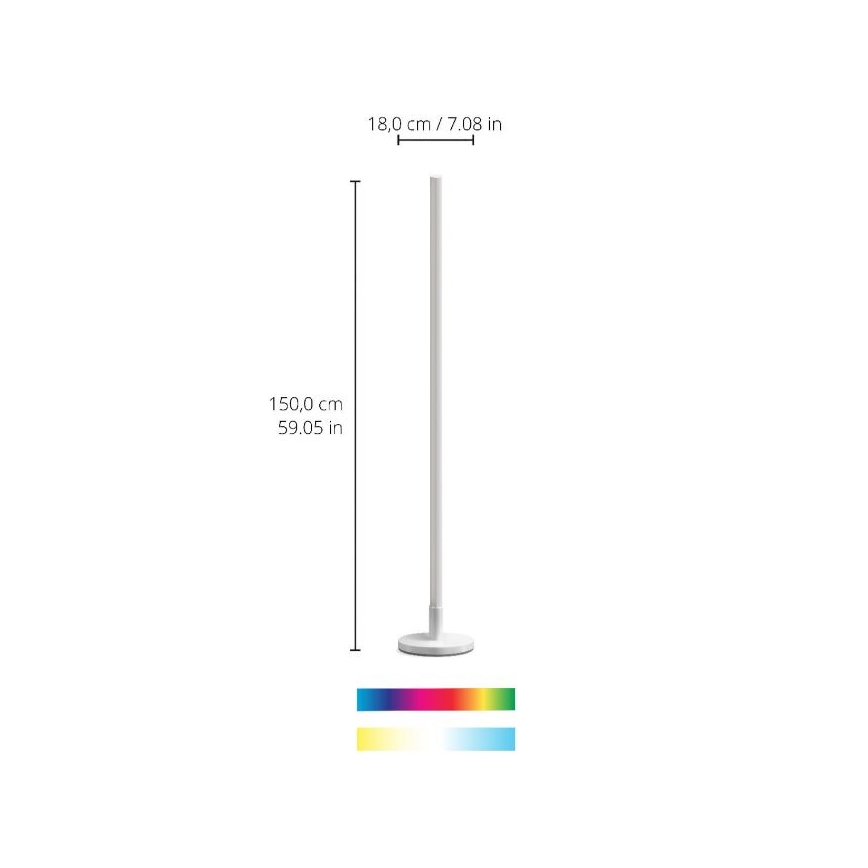 WiZ - LED gulvlampe dæmpbar RGBW-farver POLE LED/13W/230V 2200-6500K Wi-Fi