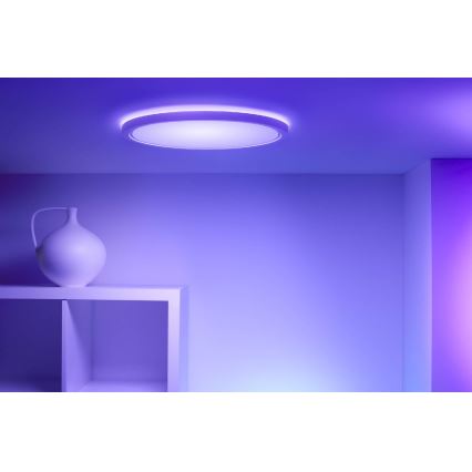 WiZ - LED loftlampe dæmpbar RGB-farver SUPERSLIM LED/22W/230V 2700-6500K Wi-Fi hvid