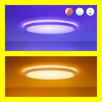 WiZ - LED loftlampe dæmpbar RGB-farver SUPERSLIM LED/22W/230V 2700-6500K Wi-Fi hvid