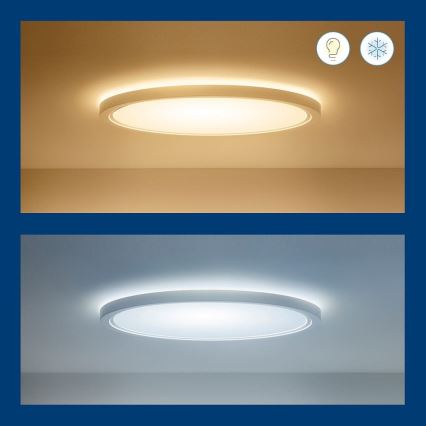 WiZ - LED loftlampe dæmpbar RGB-farver SUPERSLIM LED/22W/230V 2700-6500K Wi-Fi hvid