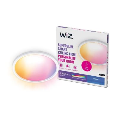 WiZ - LED loftlampe dæmpbar RGB-farver SUPERSLIM LED/22W/230V 2700-6500K Wi-Fi hvid