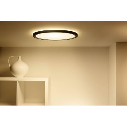 WiZ - LED loftlampe dæmpbar RGB-farver SUPERSLIM LED/22W/230V 2700-6500K Wi-Fi sort