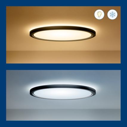 WiZ - LED loftlampe dæmpbar RGB-farver SUPERSLIM LED/22W/230V 2700-6500K Wi-Fi sort