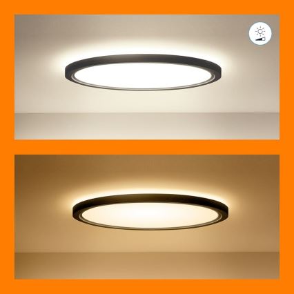 WiZ - LED loftlampe dæmpbar RGB-farver SUPERSLIM LED/22W/230V 2700-6500K Wi-Fi sort