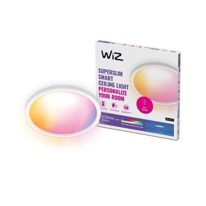 WiZ - LED loftlampe dæmpbar RGB-farver SUPERSLIM LED/32W/230V 2700-6500K Wi-Fi hvid