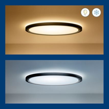 WiZ - LED loftlampe dæmpbar RGB-farver SUPERSLIM LED/32W/230V 2700-6500K Wi-Fi sort